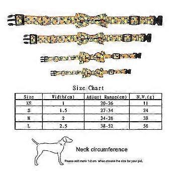Halloween Pumpkin Bowknot Pet Collar, Soft Adjustable Cloth Accessory for Pet Halloween Parties, Size L