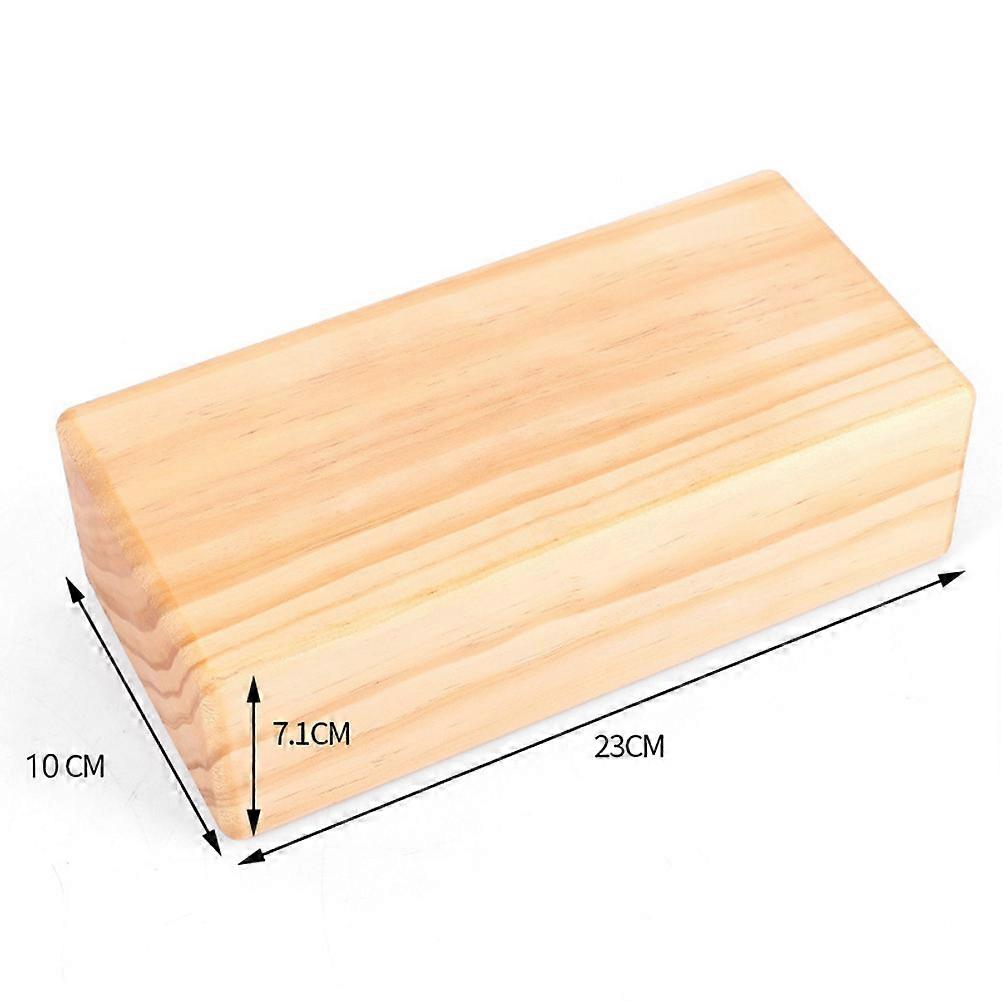 Yoga Accessories Solid Wood Block for Comfortable Practice 3Pcs Yellow