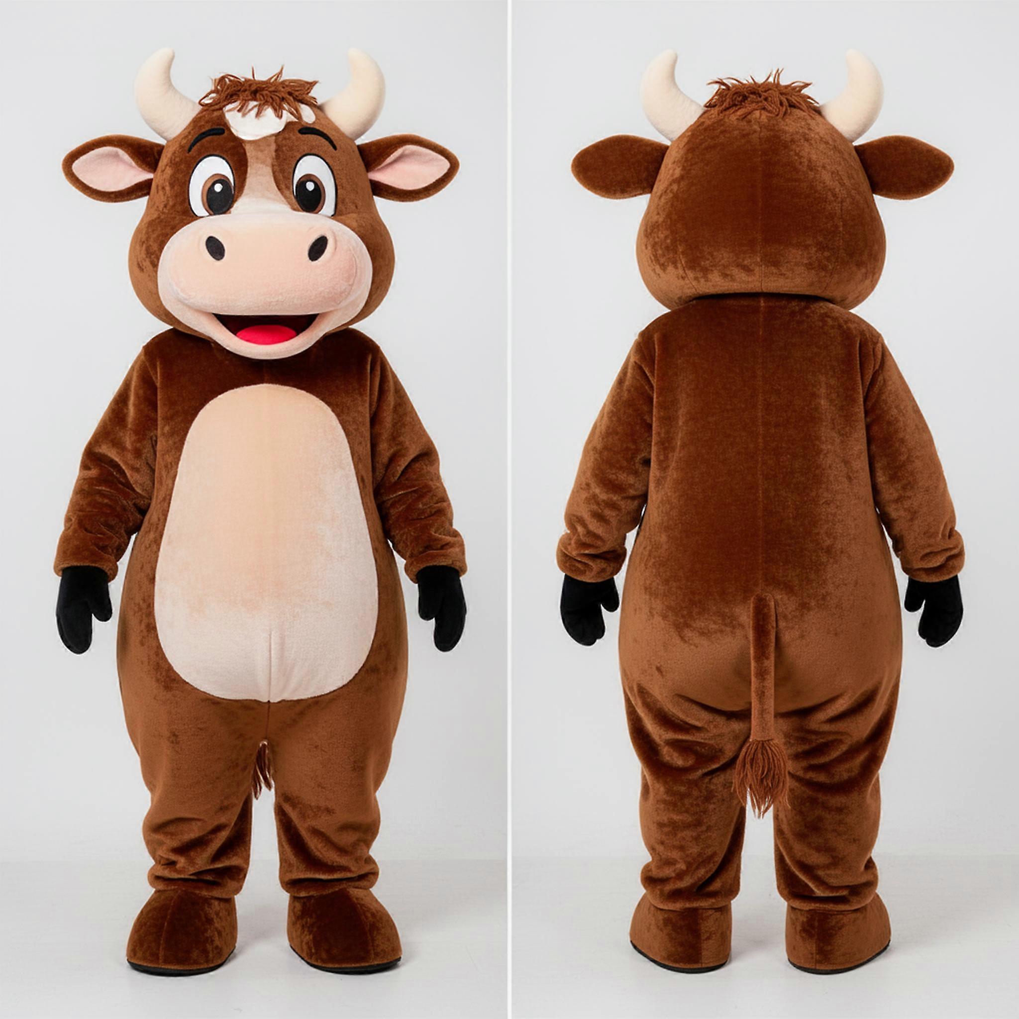 MASTICOT Chocolate Brown Cuddly Cow Mascot