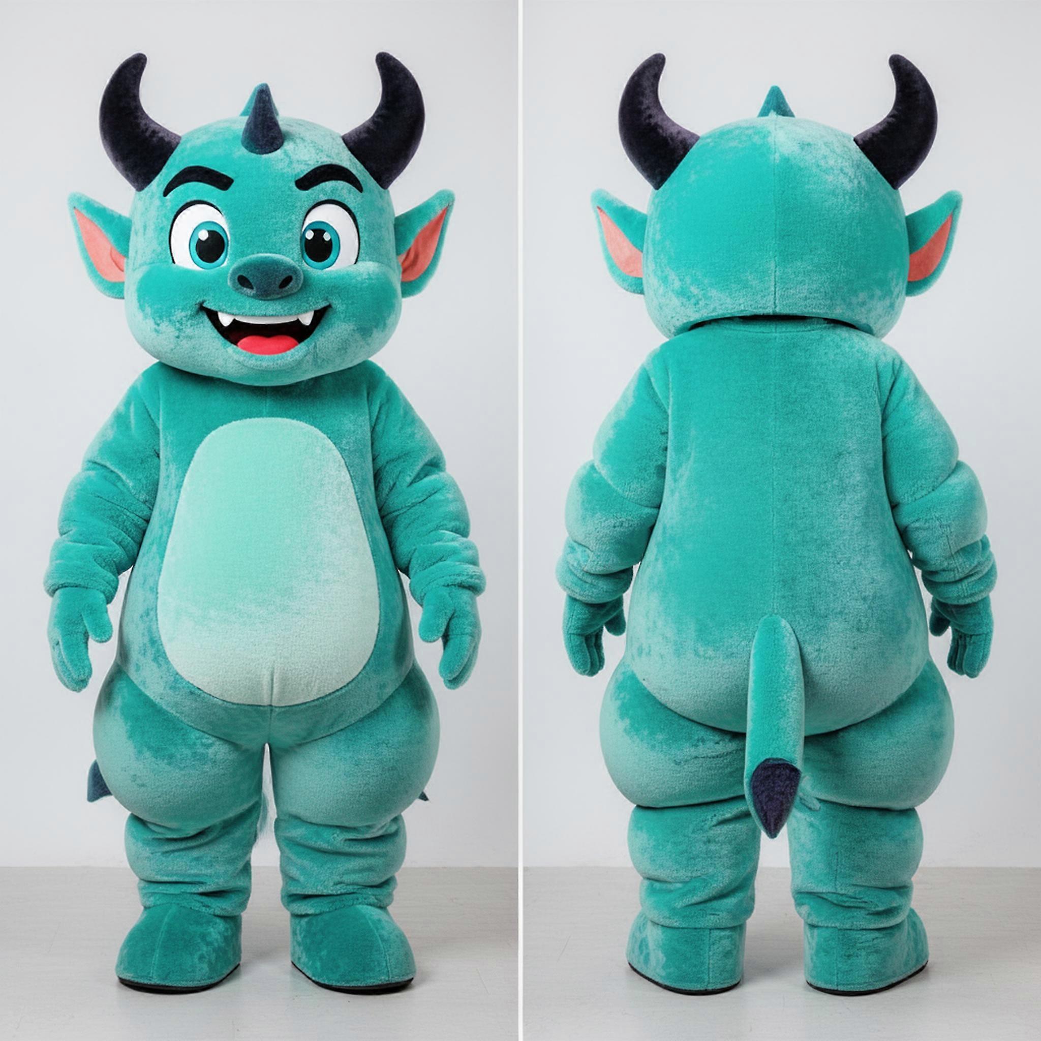 MASTICOT Turquoise Playful Demon Mascot