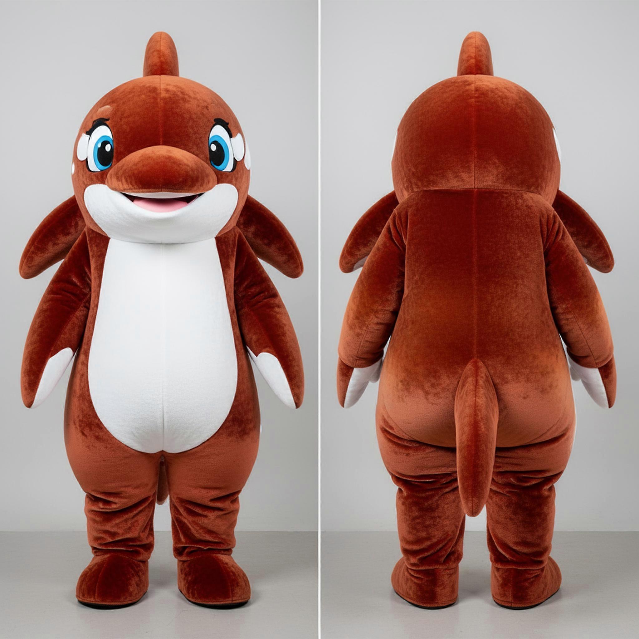 MASTICOT Rust Orange Rounded Killer Whale Mascot