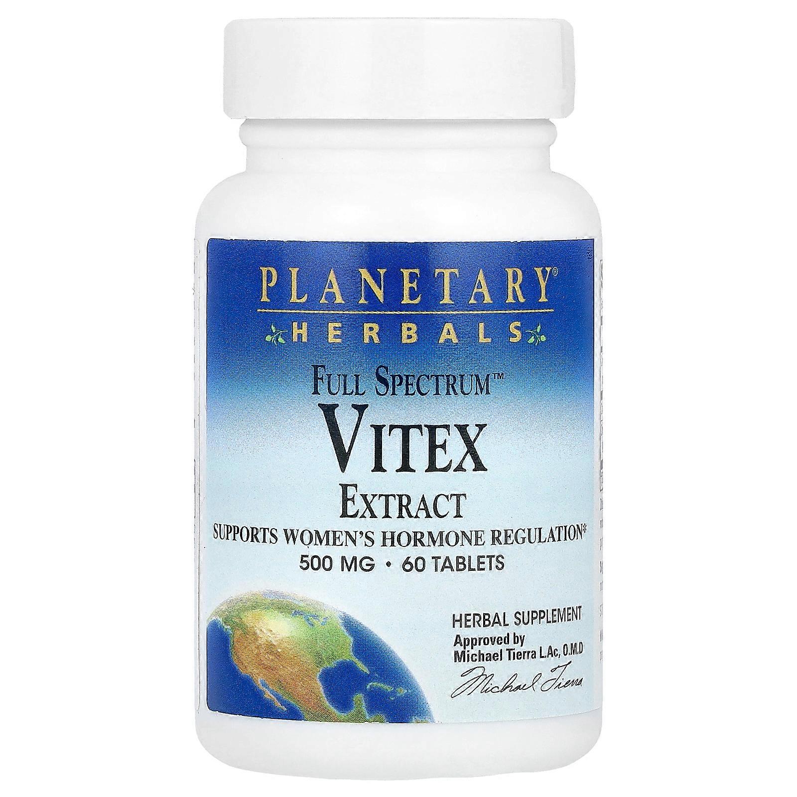 3 x Planetary Herbals, Full Spectrum™ Vitex Extract, 60 Tablets
