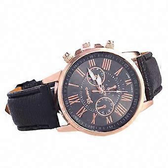 Stylish Design & Reliable Timekeeping Women's Wrist Watch | Geneva Leather Band, Stainless Steel, Quartz Analog, 25-26