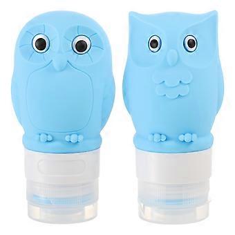 Lot de 6 flacons de shampoing vides en silicone bleus, parfaits pour le rangement et les voyages.