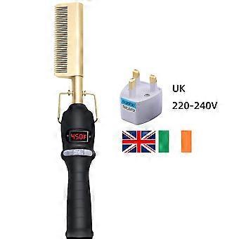 2 In1 Hot Comb Hair Straightener Electric Heating Comb Fast Heating Portable Travel Anti-Scald Beard Straightener Press Comb