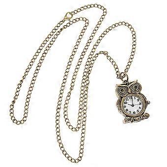 Vintage Pocket Watch For Men And Women With Owl Design Ideal For Birthday Party And Weddings Dark Brown Color Compact 4Pcs