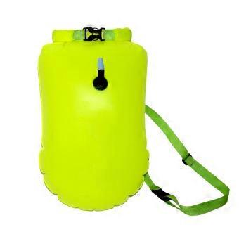 PVC Swim Buoy 20L Inflatable Bag for Storage Outdoor Sports Yellow