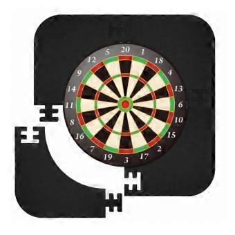 Dartboard beschermring, vierkant, afgerond, 4-delige dartsurround voor muur