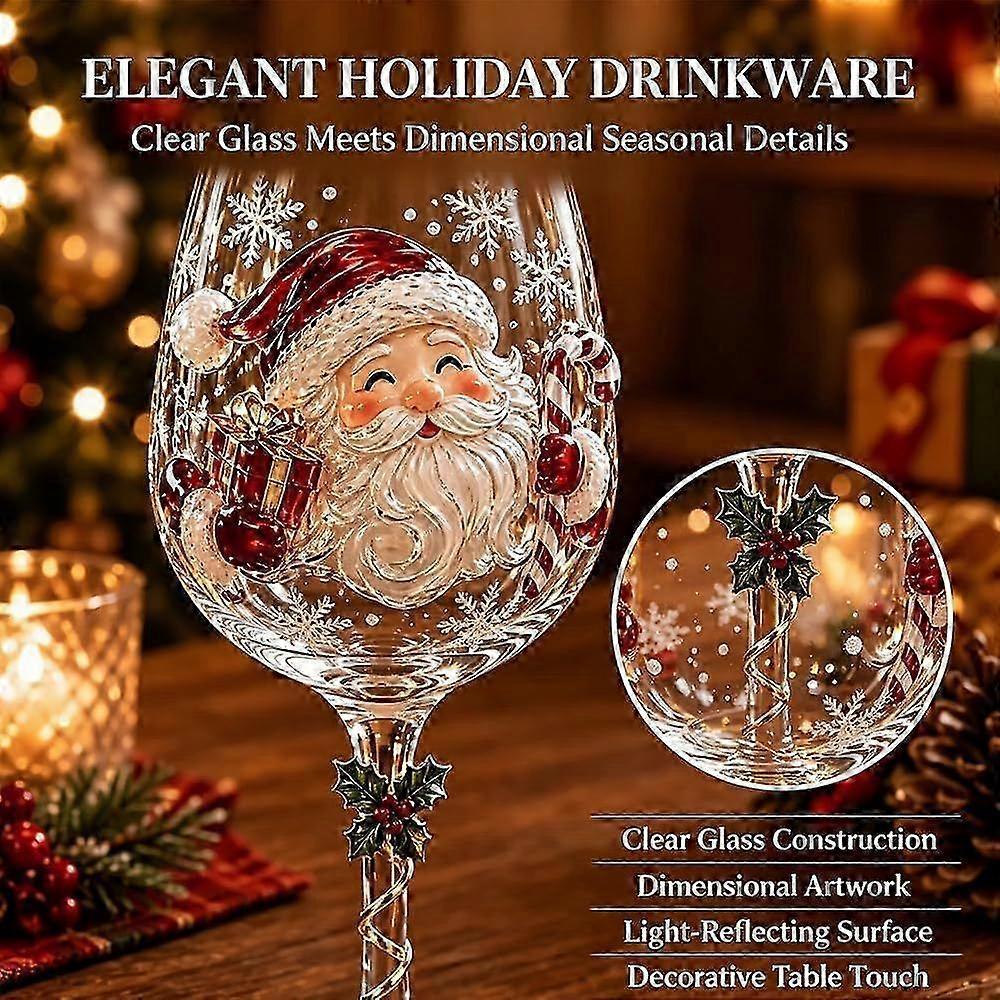 Christmas Tree Embossed Wine Goblet
