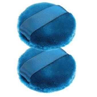 2Pcs Blue Soft Long Fluff Supple Powder Puff for Makeup Use-spai