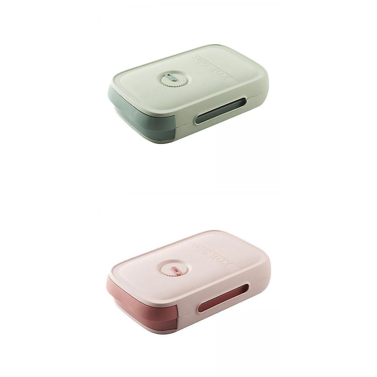 2pcs Egg Storage Box Refrigerator Stackable Organizer Fresh Household