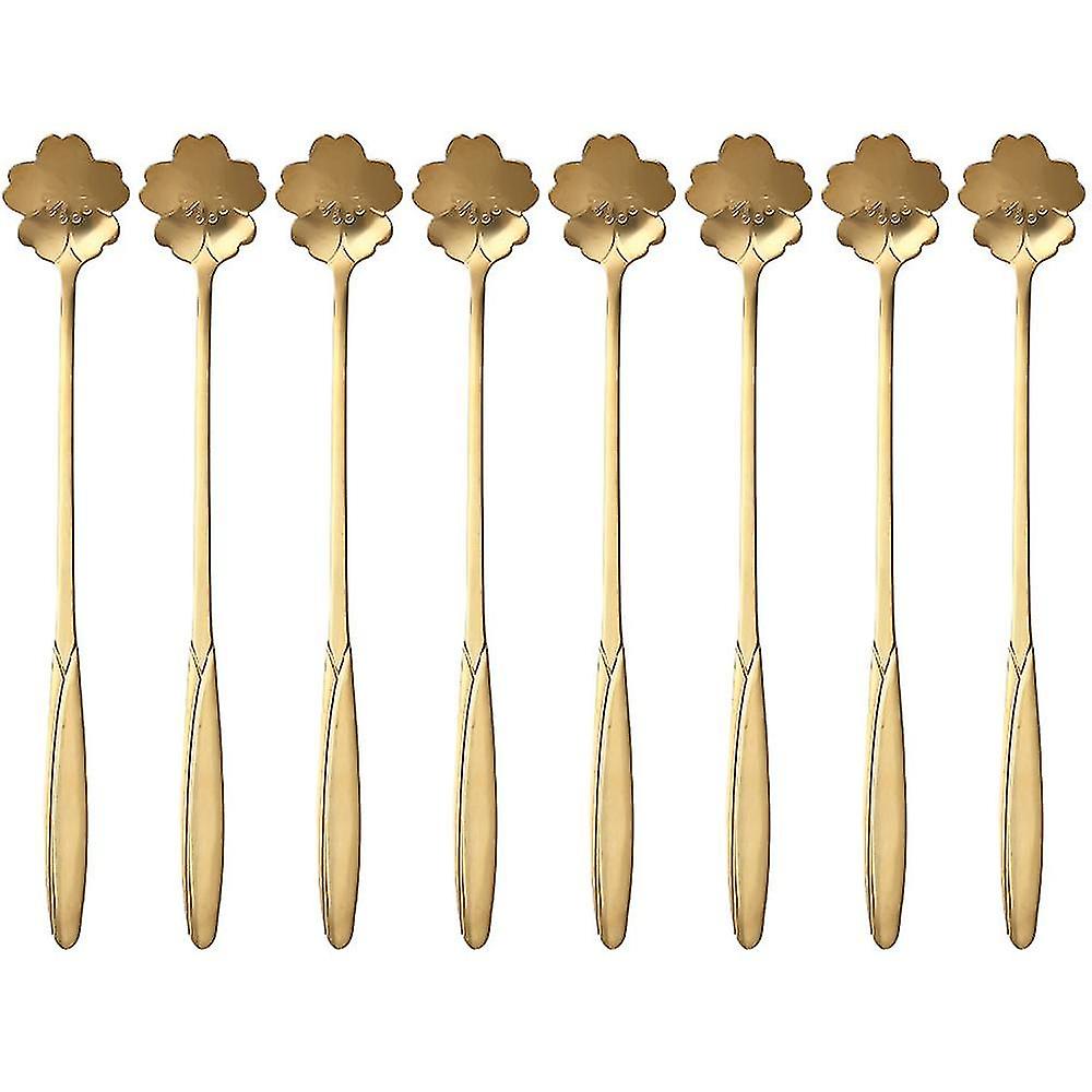 8 Pieces Flower Spoon Dessert Spoon Set,coffee Spoon Sugar Spoon