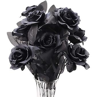 5 pezzi di fiori artificiali neri per la decorazione domestica, decorazione per matrimonio, matrimonio, bouquet di fiori finti, artigianato, ghirlanda, accessorio per album  15