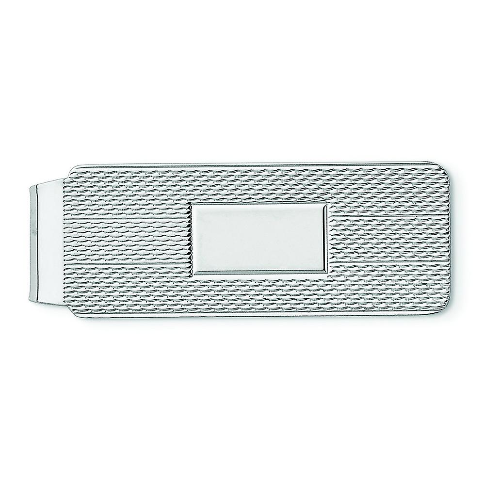 925 Sterling Silver Solid Textured Polished Money Clip 53x18mm Wide-Money-Clip for Men - 13.9 Grams