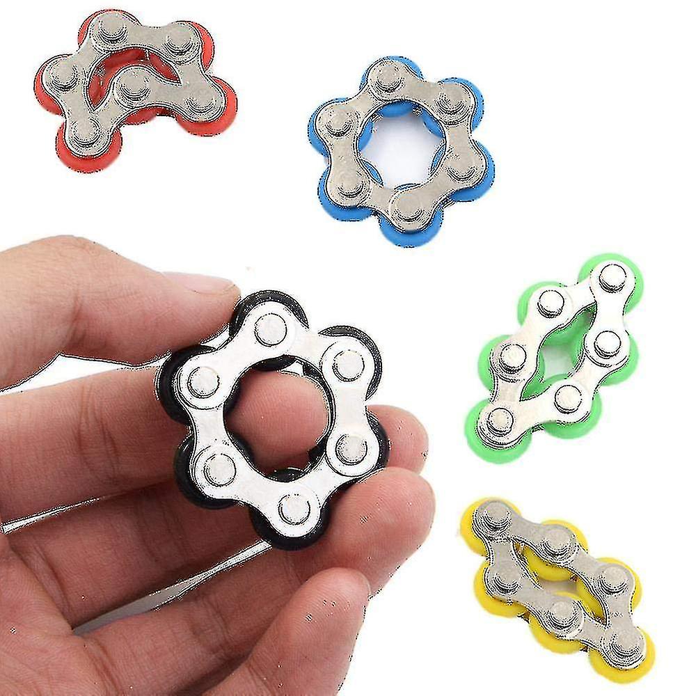 5 Pcs Stress Relief Steel Bike Chain F Finger Toys For Anxiety Autism