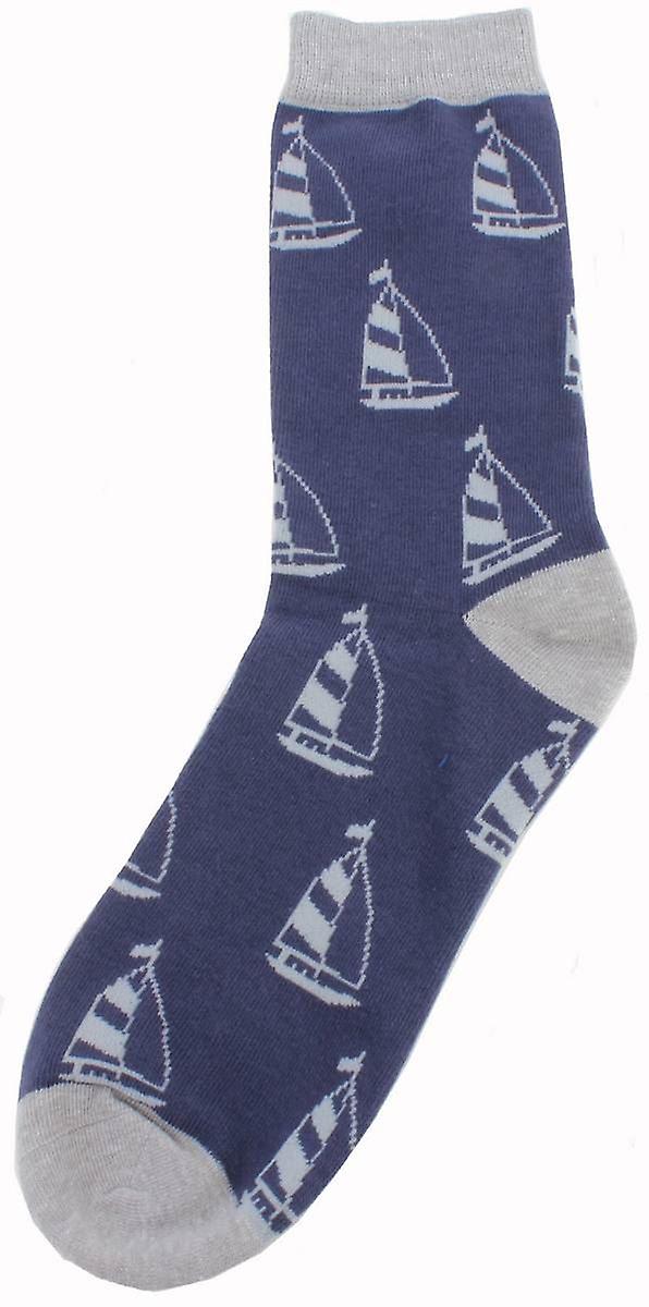 David Van Hagen Yacht Socks - Blue/Grey