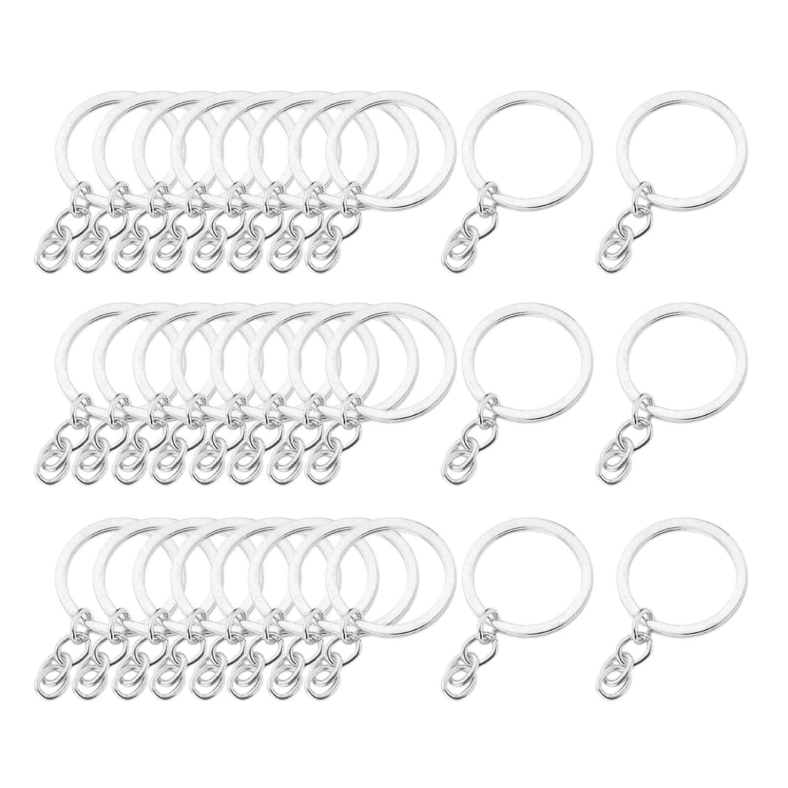 30x Keyring Blanks Key Chains Findings Split Rings 4 Link 30mm_Chroming