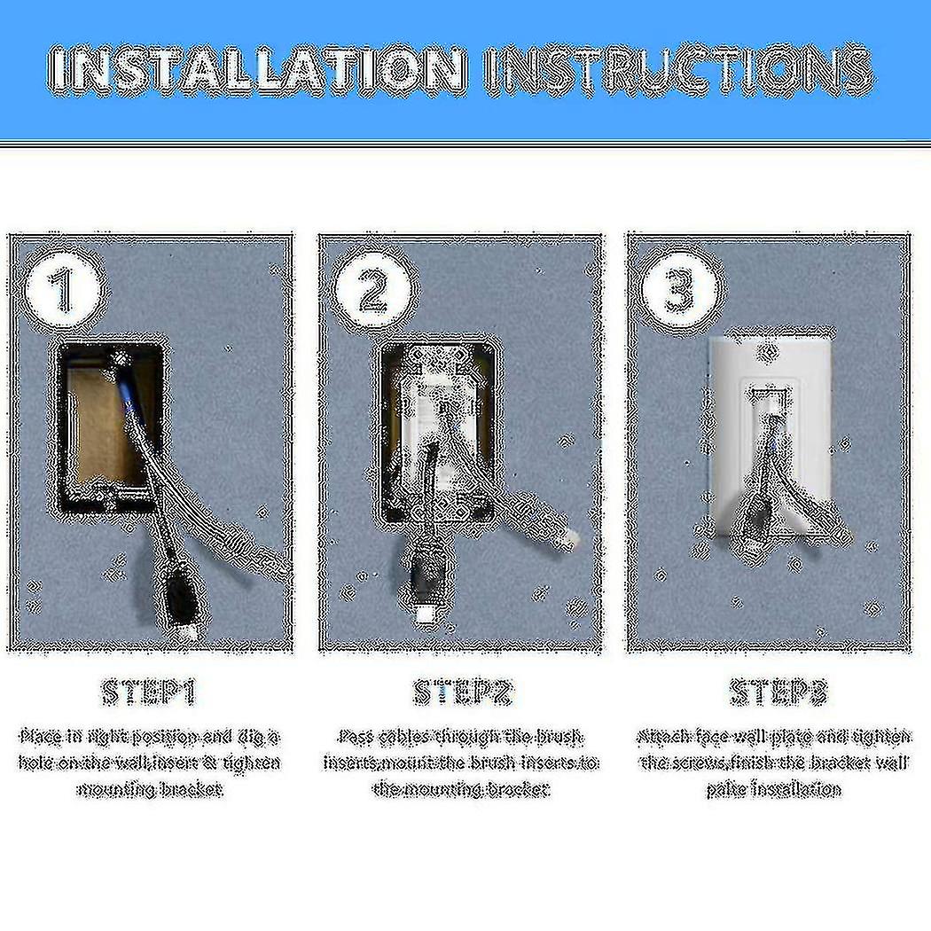thumbnail image 2 of Iwillink 6-Pack Brush Wall Plates With Low Voltage Brackets - Cable Pass Through For Home Theater & TV 2 of 12