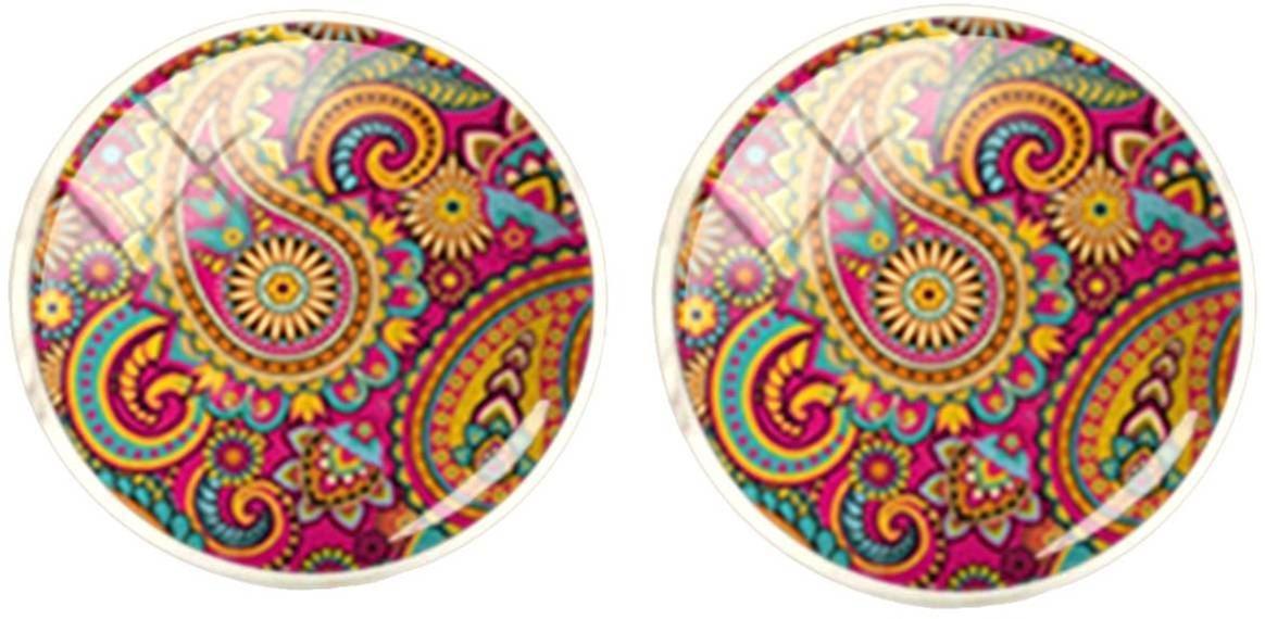 Bassin e Brown Paisley Cufflinks - Vino/Giallo