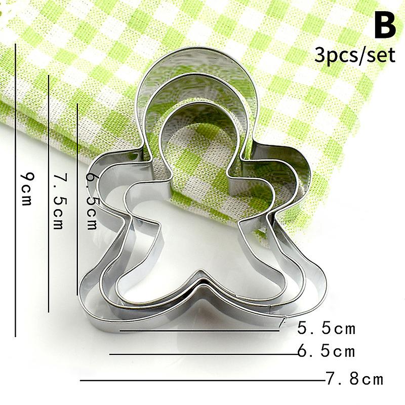 3pcs/set Christmas Snowflake Cookies Stainless Steel Cookie Embossing Molds