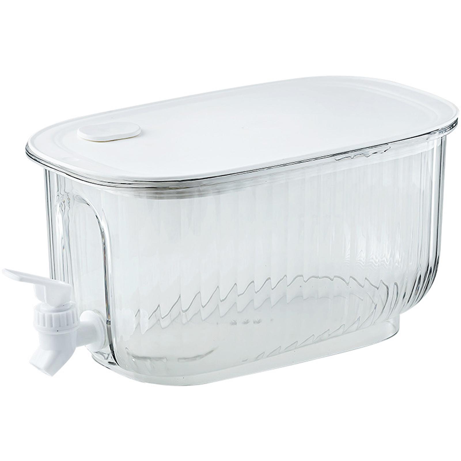 Cold Kettle,Beverage Drink Dispenser Large Capacity Food Grade Thickened Leakage Proof with Faucet for Home(transparent white)