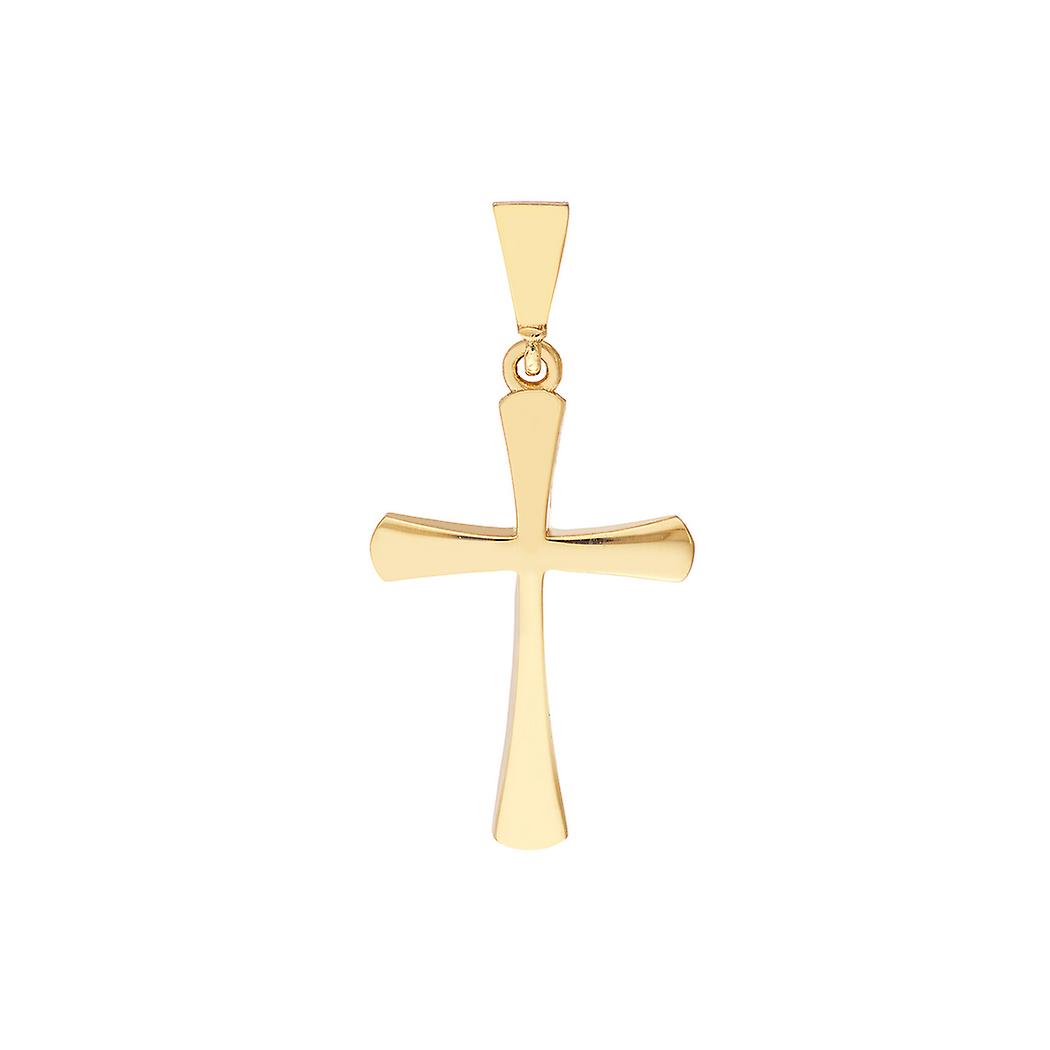 10Kイエローゴールド高ポリッシュ宗教信仰クロスペンダントネックレス-女性用ペンダント
