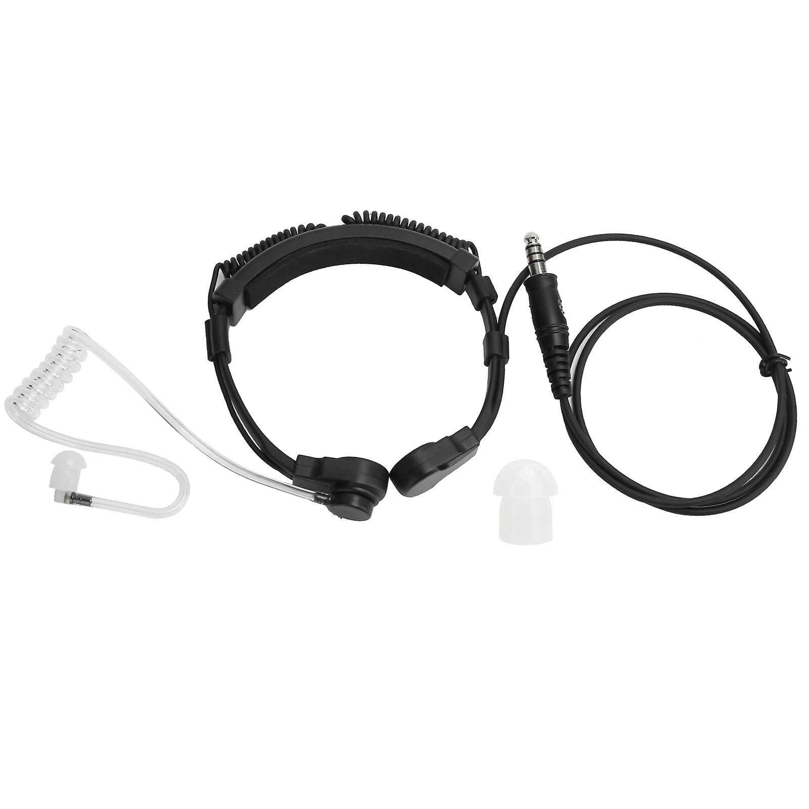 Adjustable Telescopic Throat Vibration Microphone with Earphone for Walkie Talkie Radio