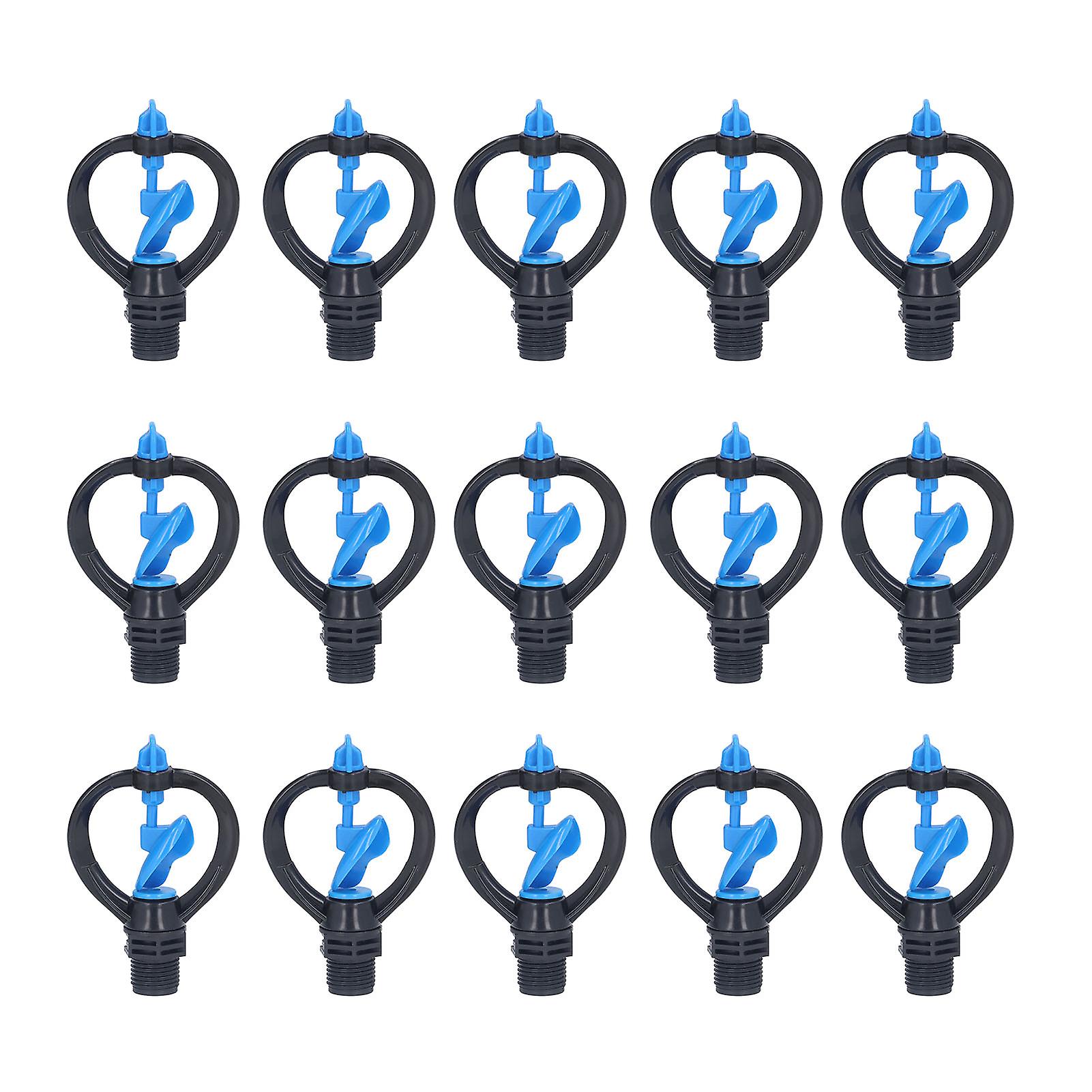 15Pcs Lawn Sprinkler Nozzle G1/2 External Thread 360° Automatic Rotation Mid Range for Lawn Garden Watering IrrigationImpeller Nozzle
