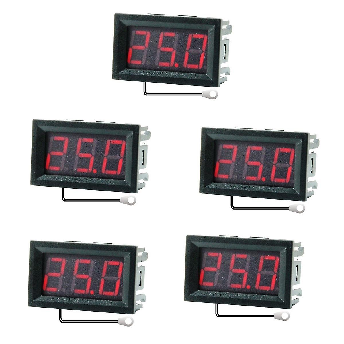 5pcs 0.56 Inch Mini Digital Lcd Indoor Convenient Temperature Sensor Meter Monit