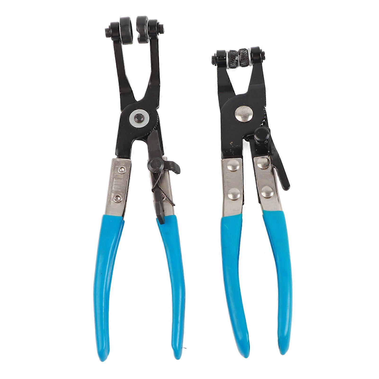 Flat band pliers for coolant pipe with spring clips