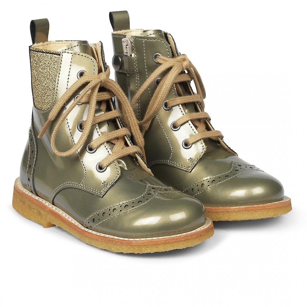 Kids Angulus Lace-up Boot In Khaki Gold
