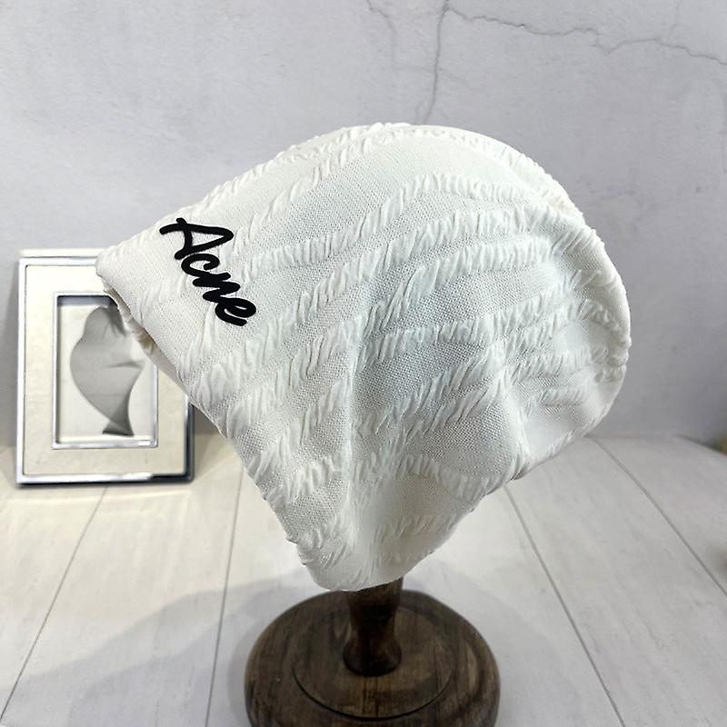 Warm Winter Knit Beanie Hats Letter Printing Mesh Red Thin Pile Style Autumn And Winter Warm Toe Cap Unisex