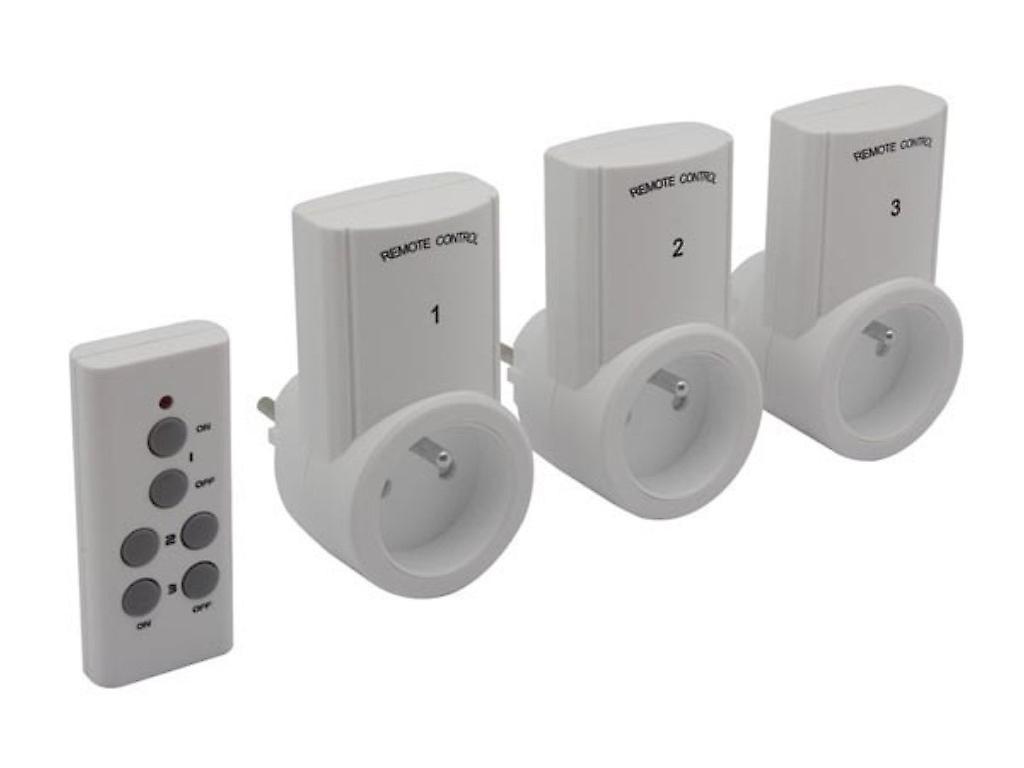 Wireless remote control jack (3 outlets + remote control)