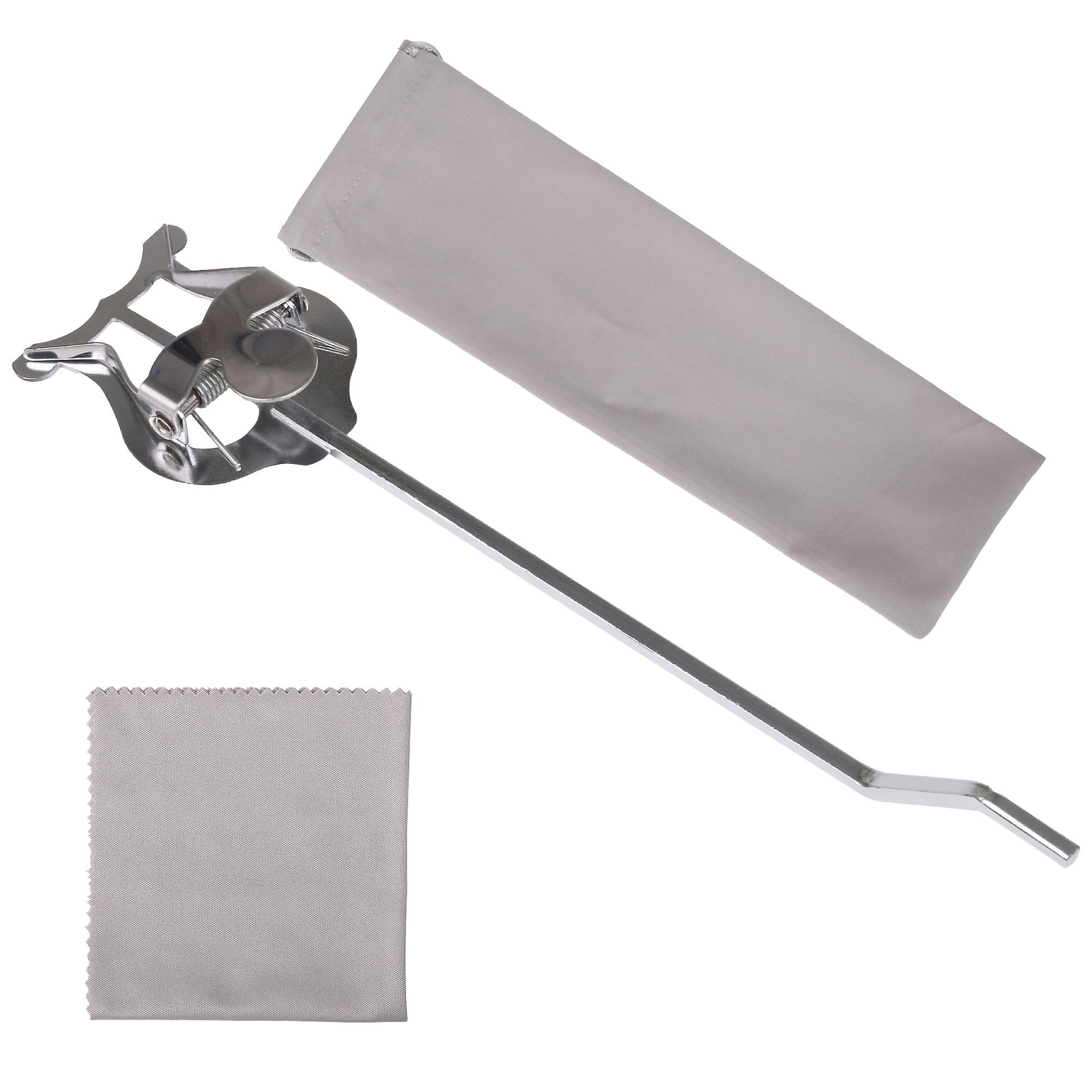 Tuba Marching Music Clip Lyre Square Jack Metal Plating 9.13inch Silver