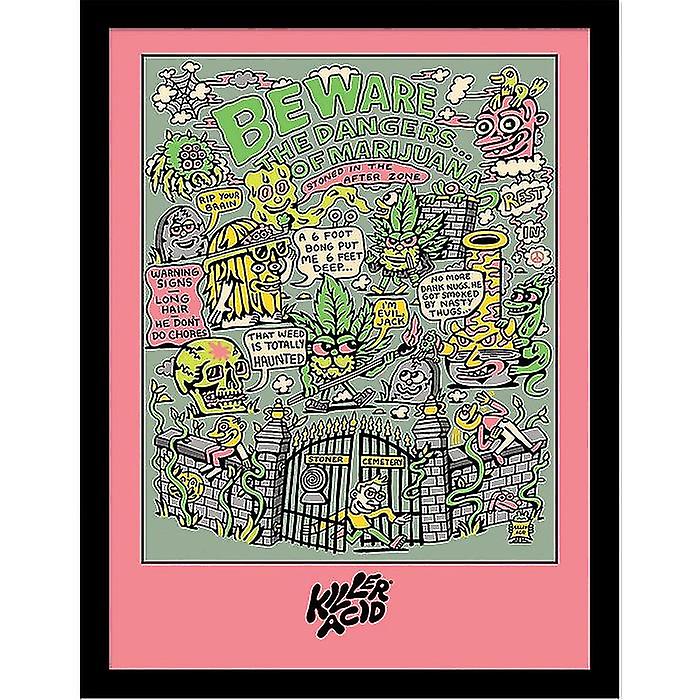 Killer Acid Stoner Graveyard Framed Poster