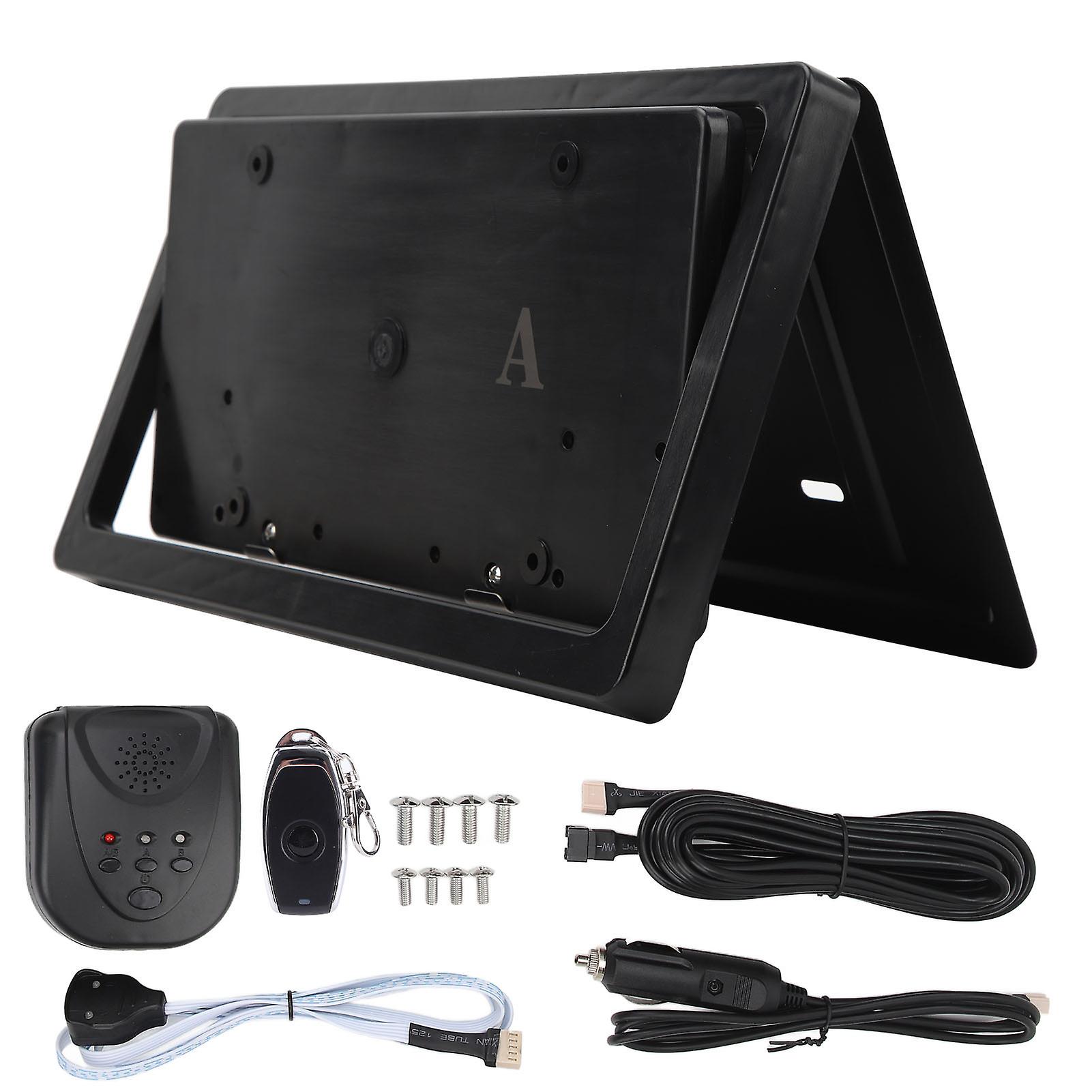 Reversible License Plate Frame with Remotes Control Electric License Plate Holder for Vehicles
