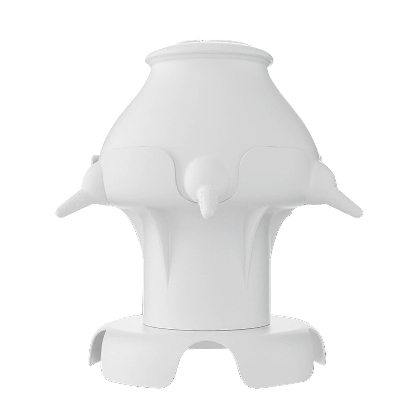 Pet Milk Dispenser, 4 Soft Silicone Nipples, Raised Base, Puppy Bowl, Feeding Station for Multiple Puppies and Kittens, White
