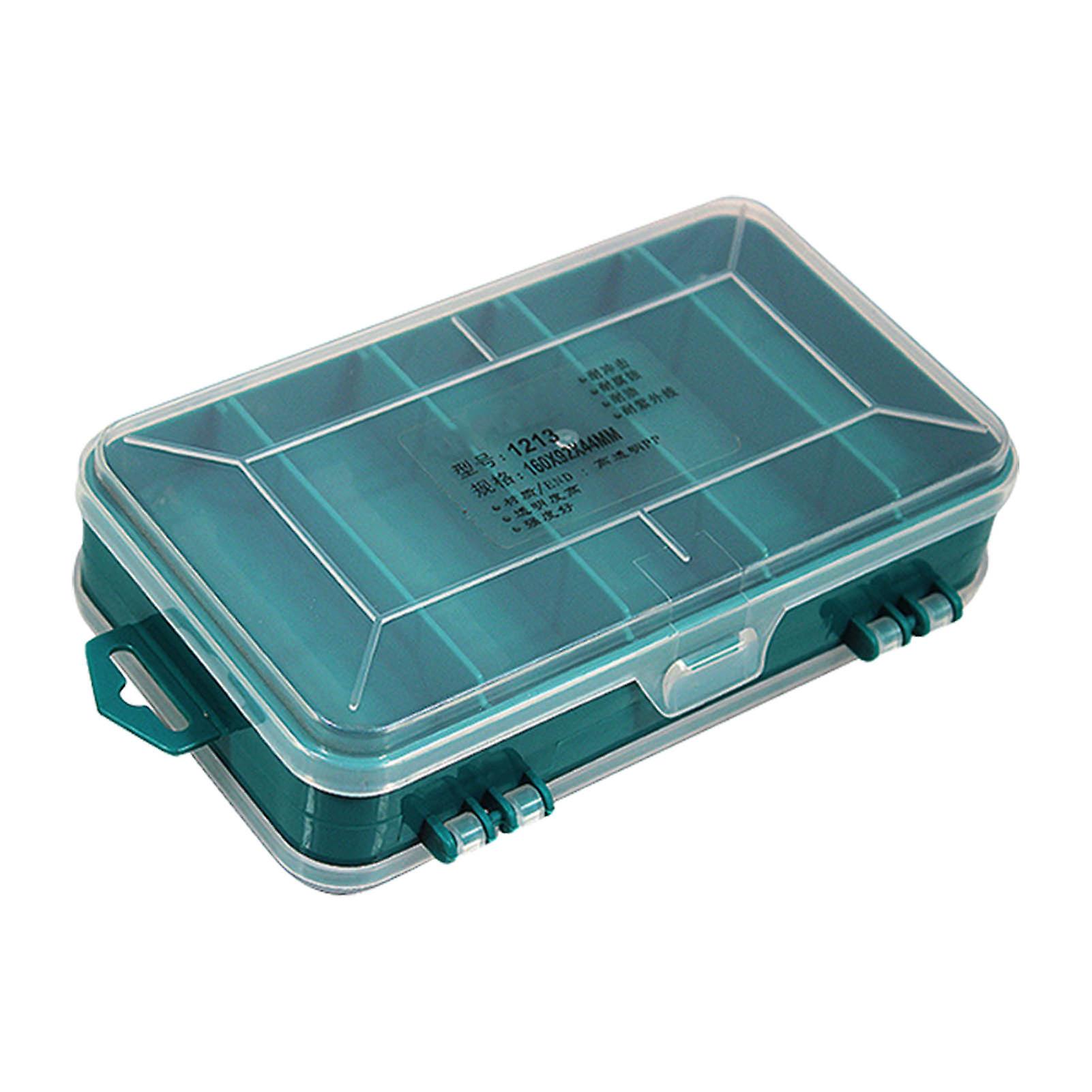 Double Sided Plastic Hardware Organizer Box Transparent Small Parts Storage Case for Electronic Components Green Durable