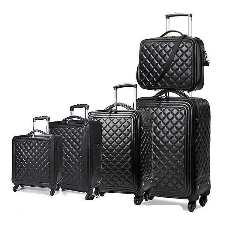 Leather Rolling Luggage Sets, Women High Capacity Suitcase Fruugo UK