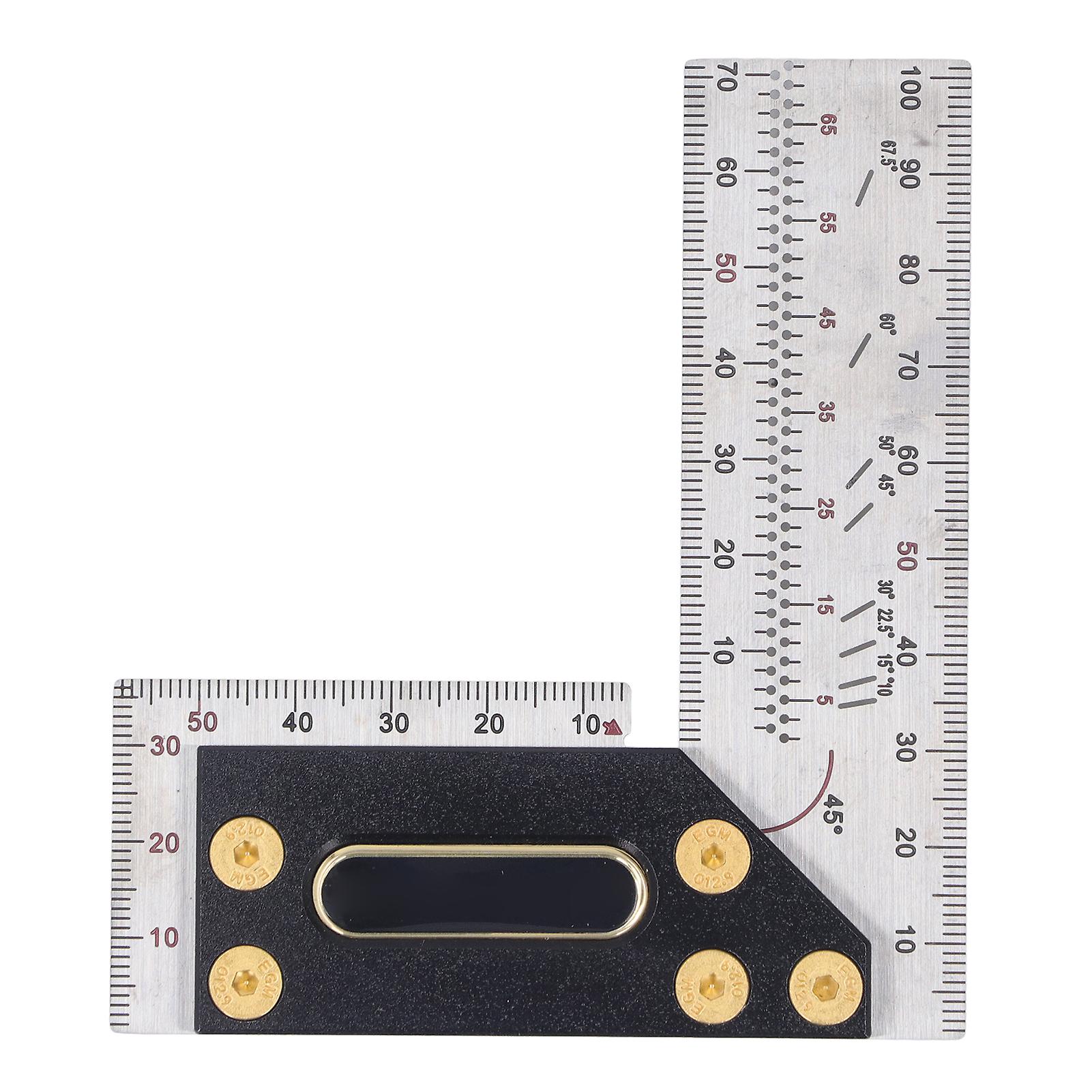 Stainless Steel L Measuring Ruler, High Precision Carpenter's Square, 100mm
