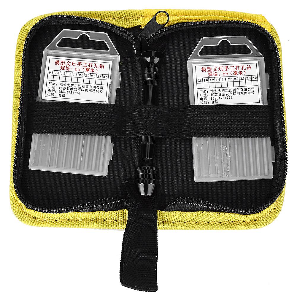 Hand Twist Drill Set Mini Manual Rotary Punch Tool with 20 Drill Bits for Precision Perforating and Crafting Tasks