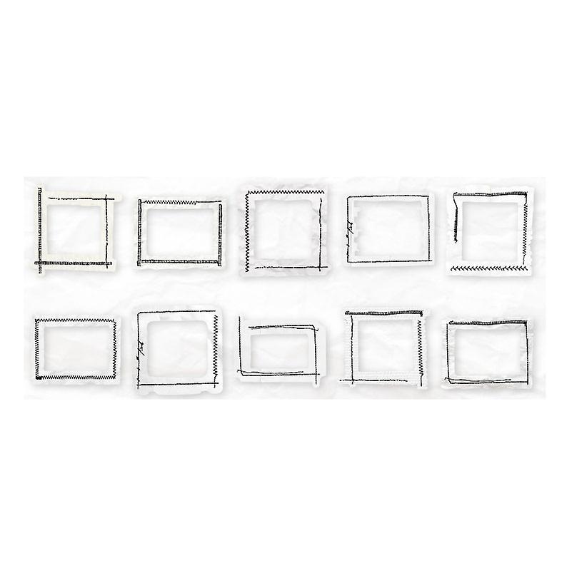 30PCS Vintage Paper Frame Stickers Decorative Hollow Sewing Frame Stickers Scrapbooking Supplies for DIY Planner Notebook Art Crafts Word Mark