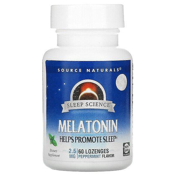Source Naturals, Sleep Science, Melatonin, Peppermint, 2.5 mg, 60 Lozenges