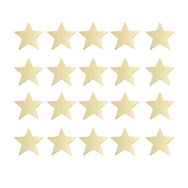 20pcs Wooden Star Pendant