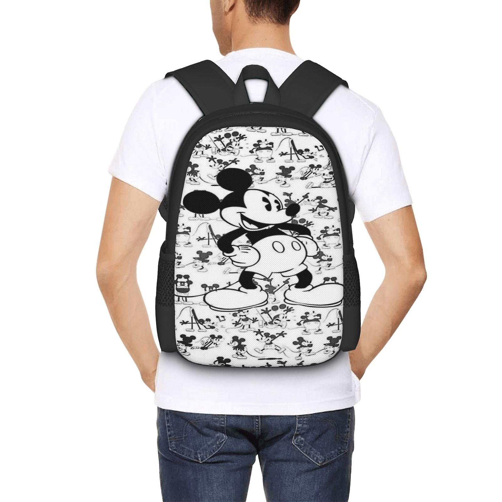 Mickey Mouse Backpack Large Capacity Laptop Bag Lightweight Adjustable Straps Casual Large Capacity