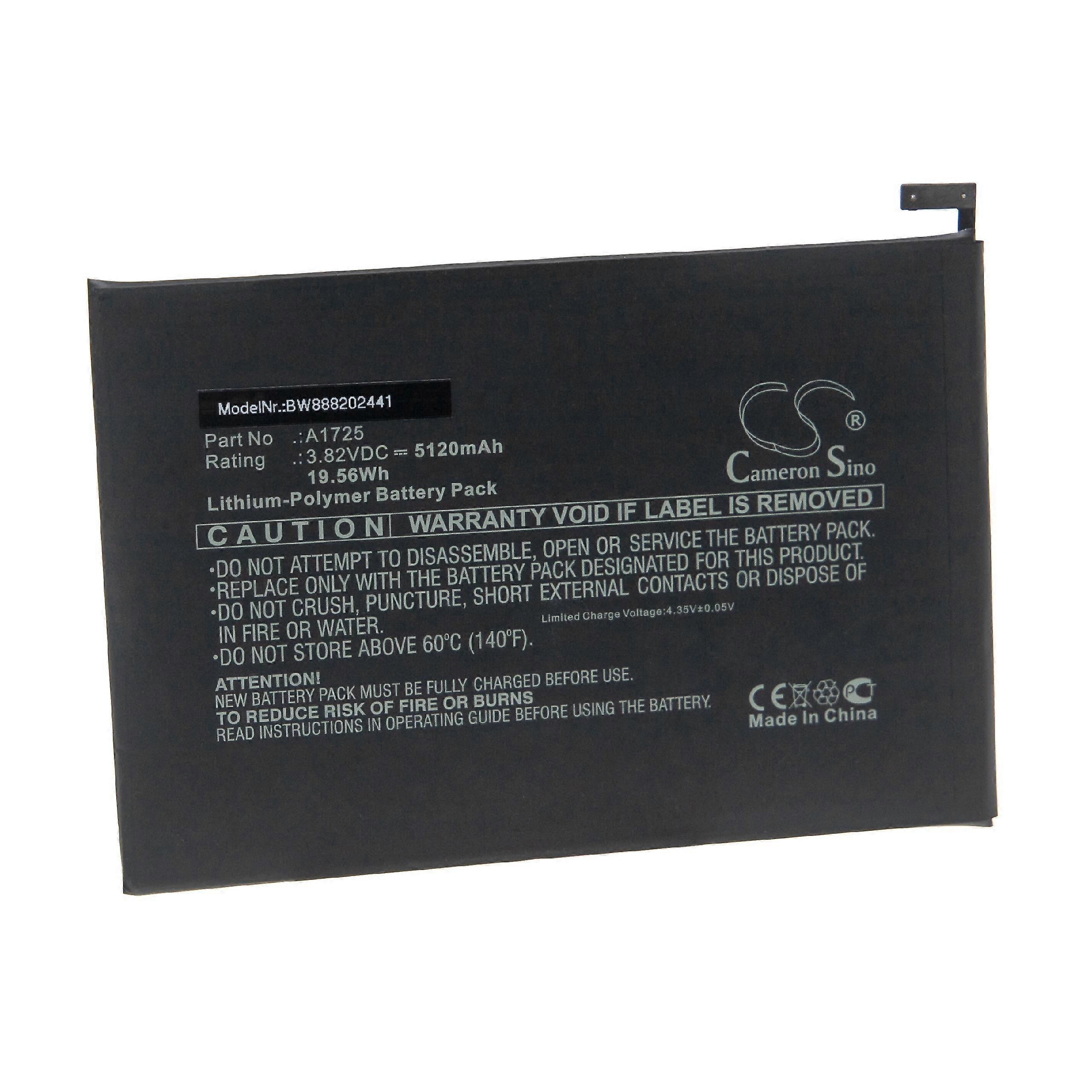 vhbw Batteribyte för Apple A1725 för Tablet Pad (5120 mAh, 3.82 V, Li-Polymer)