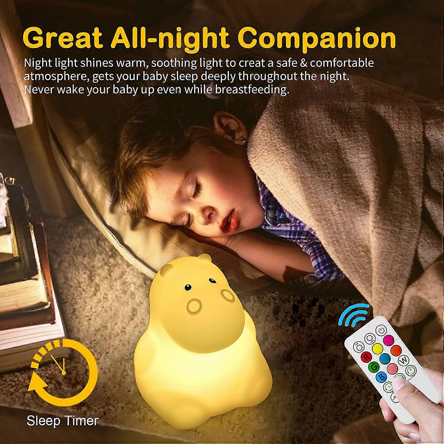 Tianhaixing Veilleuse Licorne Silicone 9 Couleurs - Lampe Enfant Télécommande Rechargeable