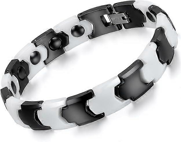 Men's Ceramic Link Bracelet Bangle 8 Inch