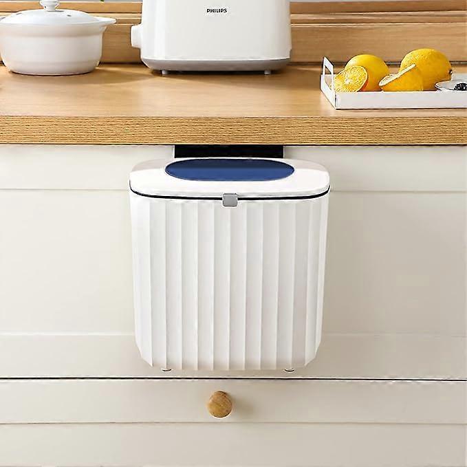 Suspended trash can countertop slot trash can basket blue