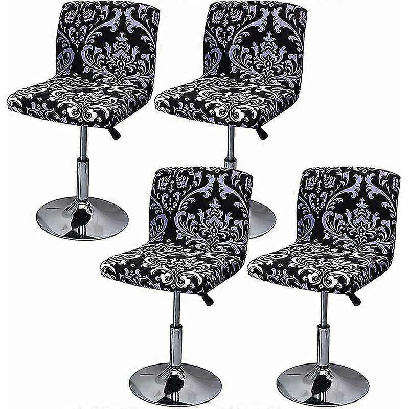 Housse de tabouret de bar avec dossier extensible pour chaise de salle manger pivotante (Color : 5, Size : 4 pices)